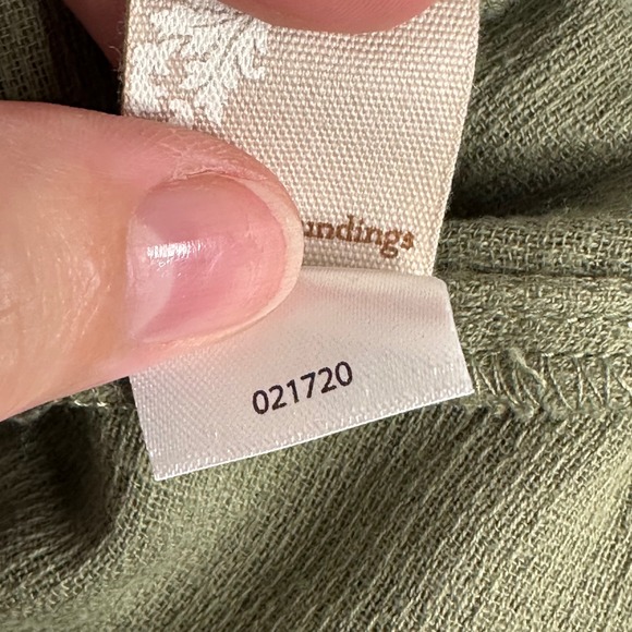 Soft Surroundings‎ Embroidered Tunic Dress Olive Green Tassel Detail Women Large - Picture 14 of 14